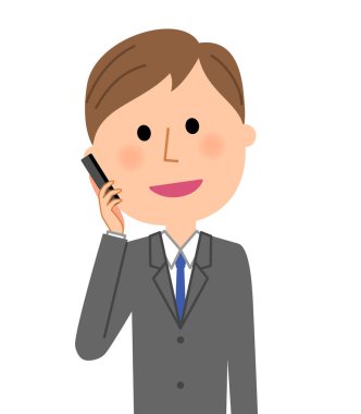 Genç işadamı, telefon