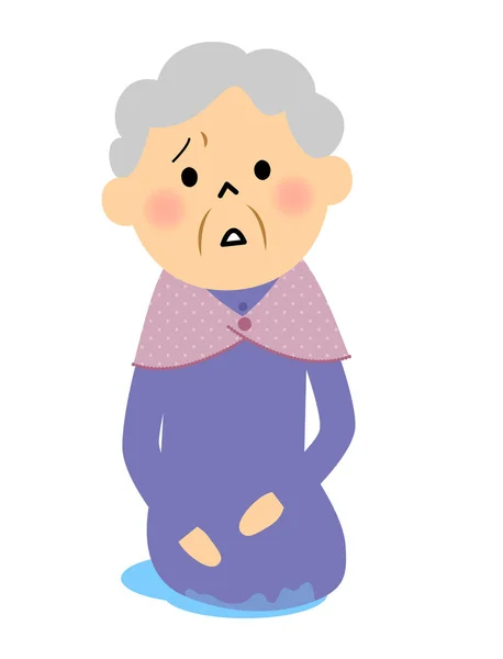 高齢女性の尿失禁 — ストックベクタ