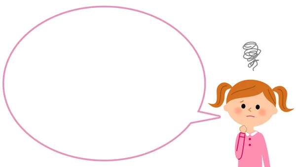 与空白文本泡泡，气球的女孩 — 图库矢量图片