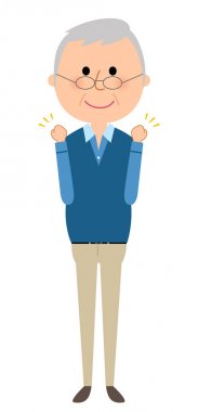 Yaşlı bir adam, zafer Duraklat