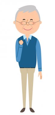 Yaşlı bir adam, memnun olmak