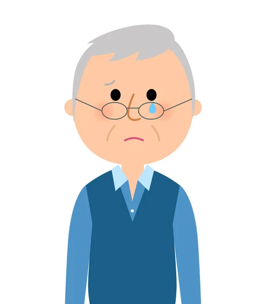 Homme âgé, Cry — Image vectorielle