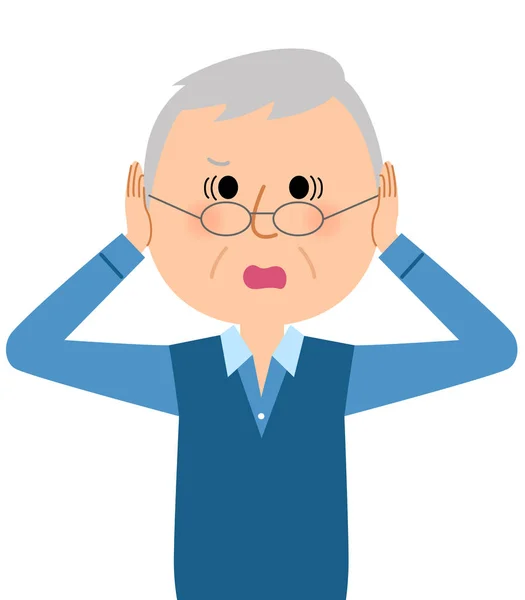 Elderly man,Panic — Stock Vector