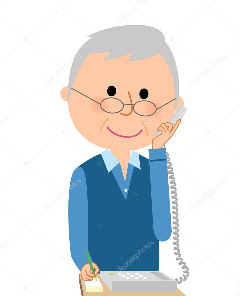Elderly man,Phone