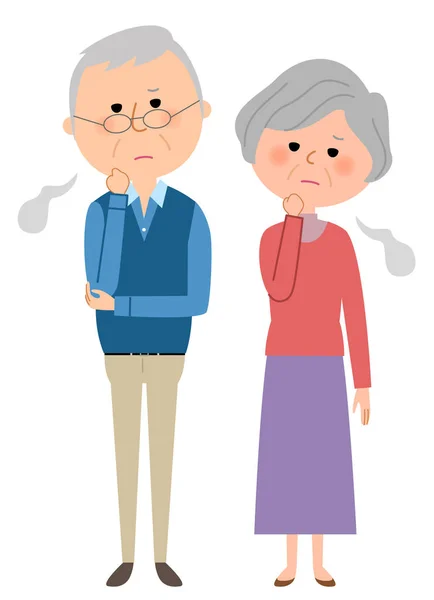 Älteres Ehepaar seufzt — Stockvektor