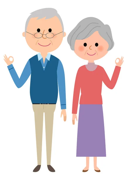 Älteres Ehepaar, ok — Stockvektor