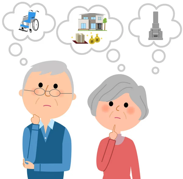 Bejaarde echtpaar, Life plan — Stockvector
