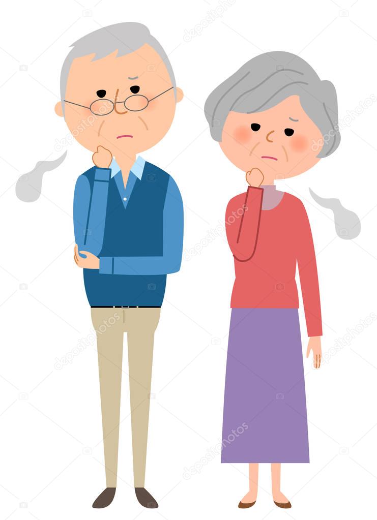 Elderly couple,Sigh