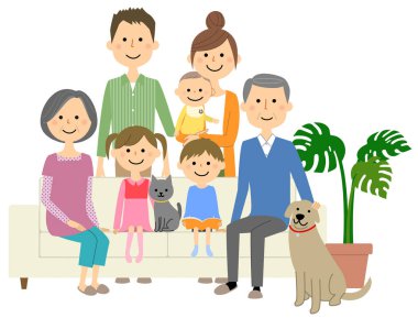 Koltukta dinlenmek için aile