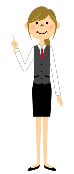 La femme de l'uniforme qui pointe du doigt — Image vectorielle