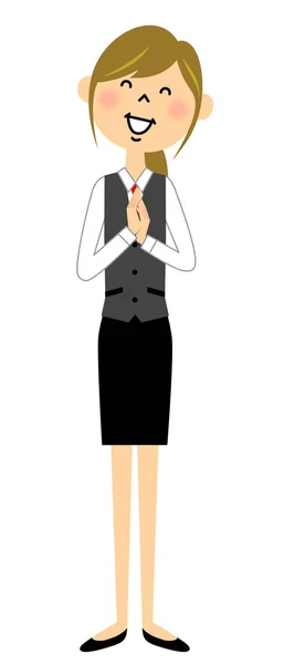 The female of the uniform who rejoices — Stock Vector