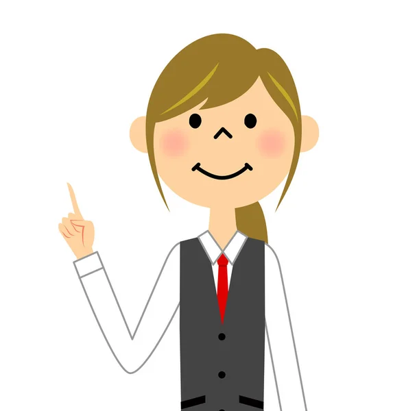 The female of the uniform who points — Stock Vector