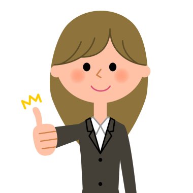 Young businesswoman,Thumbs up clipart