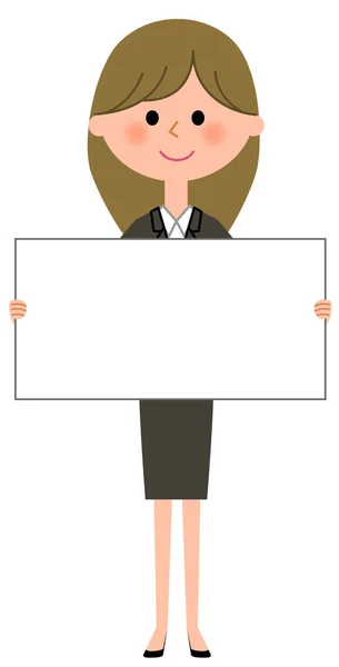 Jonge zakenvrouw, White-board — Stockvector