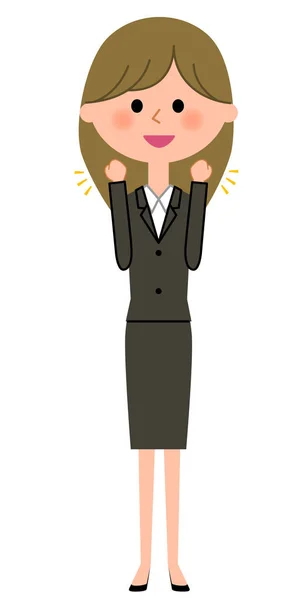 Jeune femme d'affaires, Victory Pause — Image vectorielle