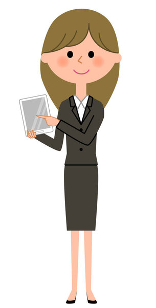 Молодая бизнесвумен, планшет
