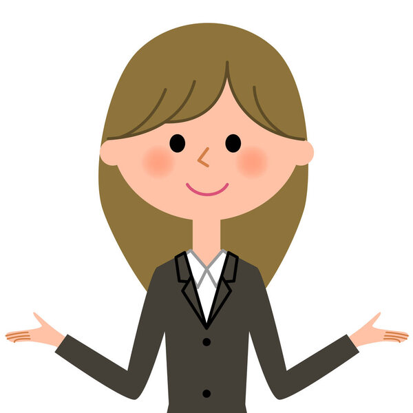 Young businesswoman,Both hands are opened