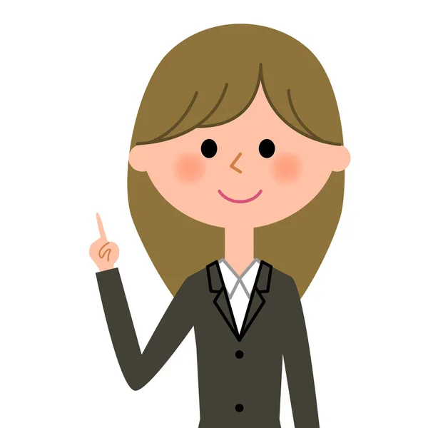 Jeune femme d'affaires, pointage du doigt — Image vectorielle