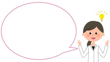 Beyaz önlük, boş metin balon, balon erkek