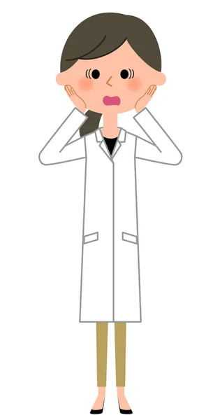 The female of the white coat,Panic — Stock Vector