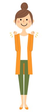 Genç kadın, anne, zafer Duraklat