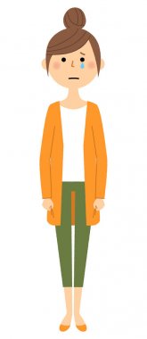 Genç kadın, anne, Cry