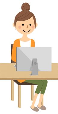 Genç kadın, anne, Pc