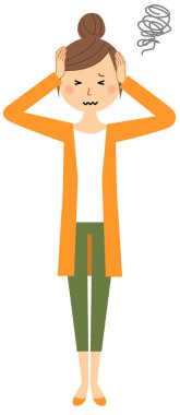 Bir kafa tutmak için genç kadın, anne,