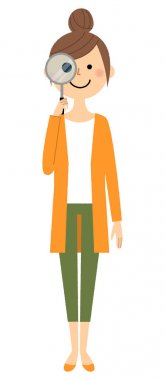 Genç kadın, anne, Büyüteç camı