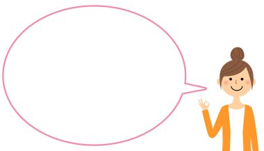 Genç kadın boş metin balon, balon