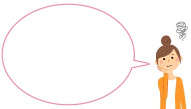 Genç kadın boş metin balon, balon