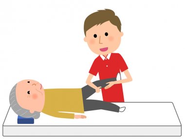 Yaşlı insanlar rehabilitasyon bakım verici alma