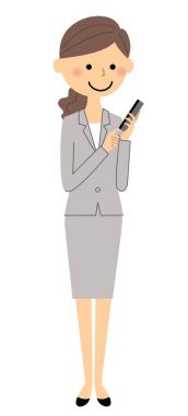 İş kadını, akıllı telefon