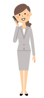 İş kadını, akıllı telefon