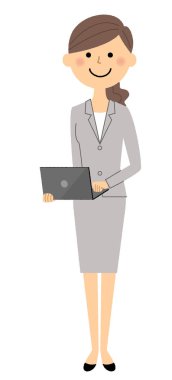 İş kadını, dizüstü bilgisayar