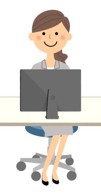 İş kadını, bir takım elbise, Pc giyen kadın