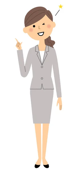 Geschäftsfrau mit dem Finger — Stockvektor