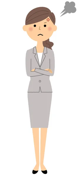 Επιχειρηματίας, γυναίκα που φοράει ένα κοστούμι, θυμό — Διανυσματικό Αρχείο