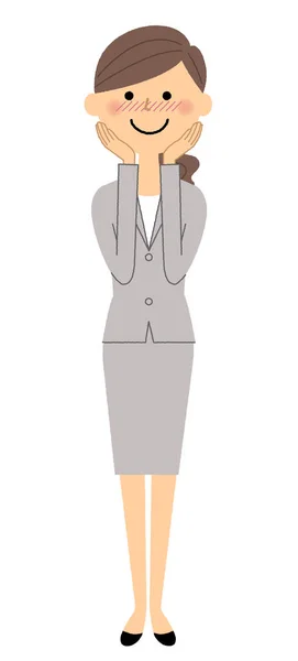 Femme d'affaires, Soyez timide — Image vectorielle