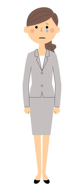 Femme d'affaires, Femme en costume, Pleure — Image vectorielle