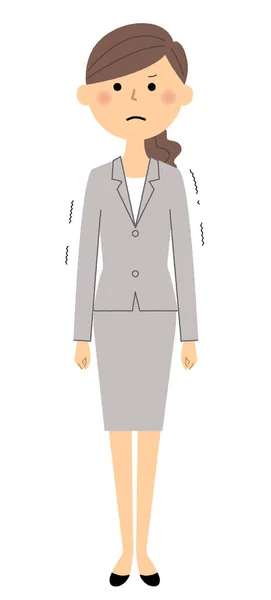 Mujer de negocios, Mujer con traje, Lamentable — Archivo Imágenes Vectoriales