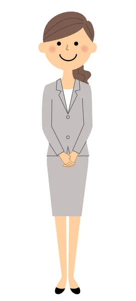 Geschäftsfrau, Frau im Anzug, Gruß — Stockvektor