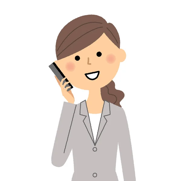 İş kadını, akıllı telefon — Stok Vektör