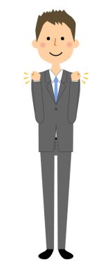 İşadamı, zafer pozu