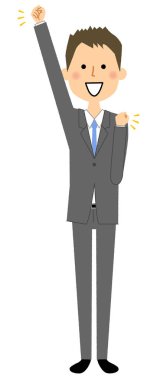 İşadamı, zafer pozu