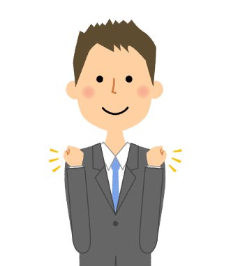 İşadamı, zafer pozu