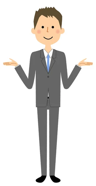 Homme d'affaires, Les deux mains sont ouvertes — Image vectorielle