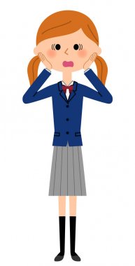 Panik olur okul kız