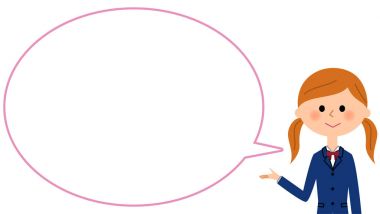 Liseli kız boş metin balon, balon