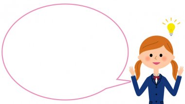 Liseli kız boş metin balon, balon